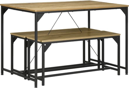 4goodz Eetkamerset industrieel design 3-delig voor 4 personen eettafel met 2