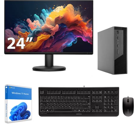 Sedatech Pakket Mini-PC Evolution ITX • AMD Ryzen 5 5600G • 8Gb RAM • 1Tb SSD M.2 • DVD-RW • WiFi, USB C • BT • Windows 11 • Desktop computer • Monitor 24''