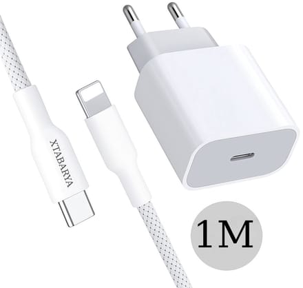 20W USB-C Snellader met 1m USB-C naar 8 pin-kabel – Geschikt voor iPhone | Supersnel opladen & data-overdracht