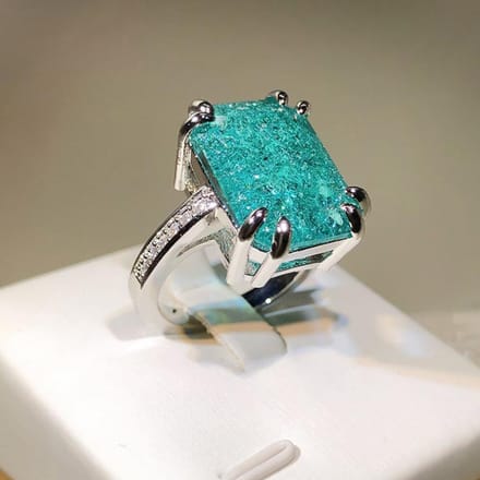 Nieuwe Zirkonia Steen Ring No. 10 blue