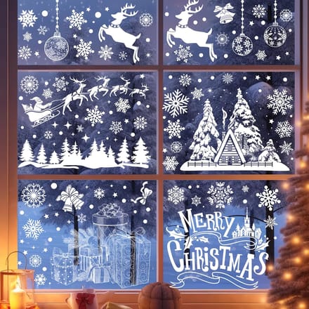 216x Kerst Raamstickers Zelfklevend Herbruikbaar PVC Decoratie
