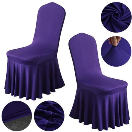 Bruiloft Spandex Stoelhoes Met Rok Geplooide Gerimpelde Lycra Elastische Stretch Feest Hotel Banketdecoratie