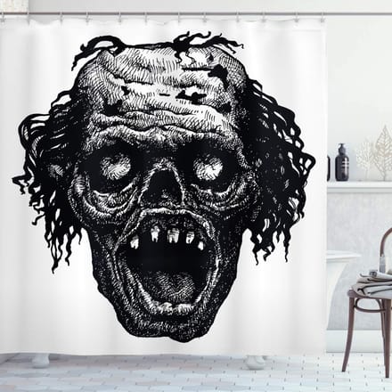 ABAKUHAUS Douchgordijn Halloween Zombie – 175x200 cm – Polyester, waterafstotend