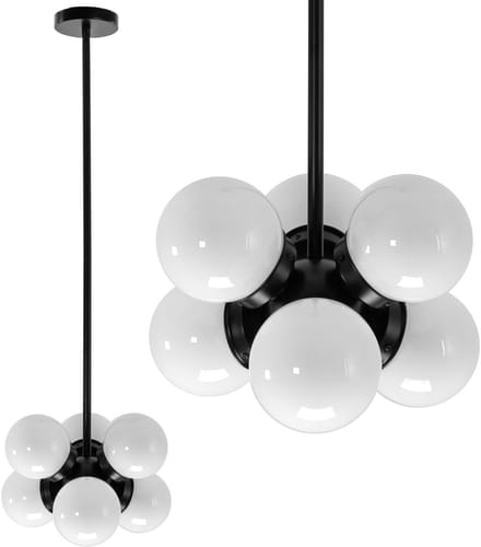 Toolight App904-6Cp Loft Hanglamp Zwart 35X35X132Cm