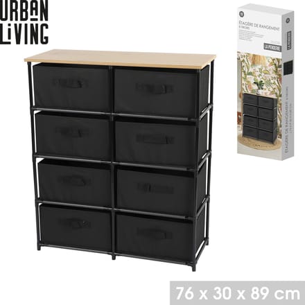 “KUBE” rek met 8 lades 76 x 30 x H89 cm