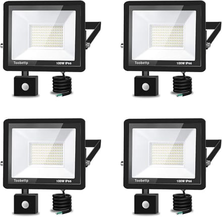 Krachtige LED Buitenlamp met Bewegingsmelder, 100W, Warm Wit Licht