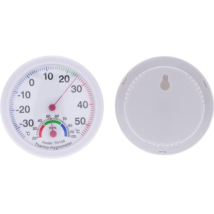 35 55 graden C Mini Binnen Analoge Temperatuur Vochtigheid Meter Thermometer Hygrometer wit