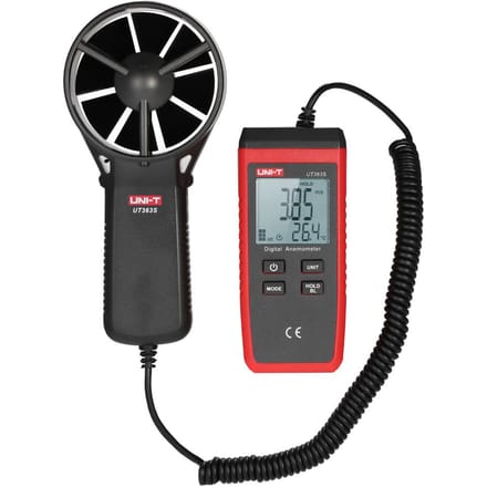 UNI-T UT363S Mini LCD digitale anemometer Draagbare windsnelheidsmeter Luchtsnelheidstemperatuurtester