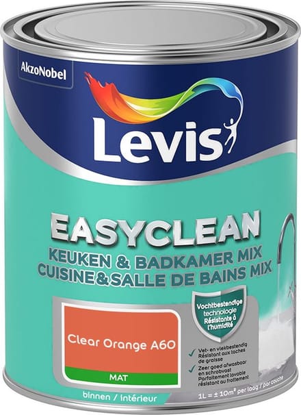 Levis - Easyclean Keuken & Badkamer Mix - Clear Orange A60 - Mengverf - 1 L