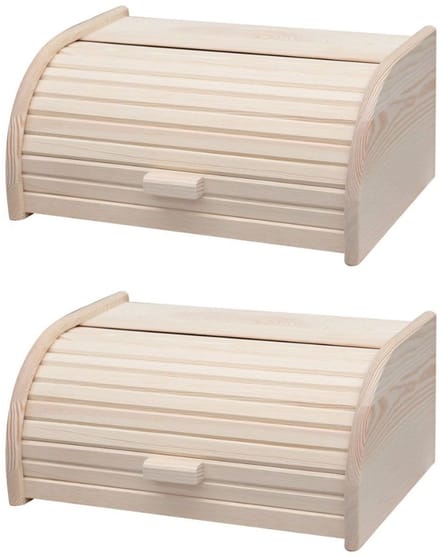 Set van 2 houten broodtrommels Fackelmann Boissellerie