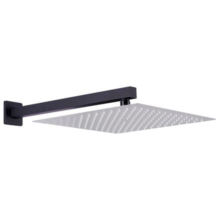 vidaXL - Douchearm - vierkant - 30 - cm - roestvrij - staal - 201 - zwart