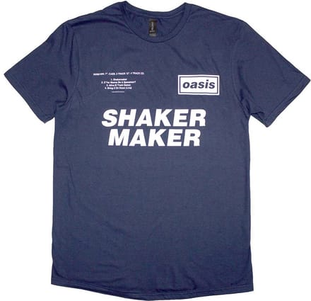 Oasis - Shakermaker Tracklisting Heren Tshirt - S - Donkerblauw