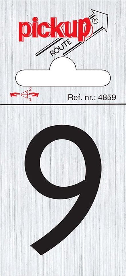 Pickup Route alulook 60x44 mm - cijfer 9 - zelfklevend