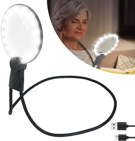 Vergrootglas Met Licht - Handsfree Vergrootglas - 5X Verlicht Vergrootglas - Flexibele Zwanenhalsvergrootglas - Vergrootglas Voor Lezen En Breien