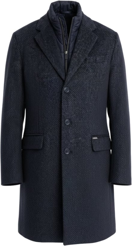 OMBRE Jas - Rits - Gemeleerd Marine M