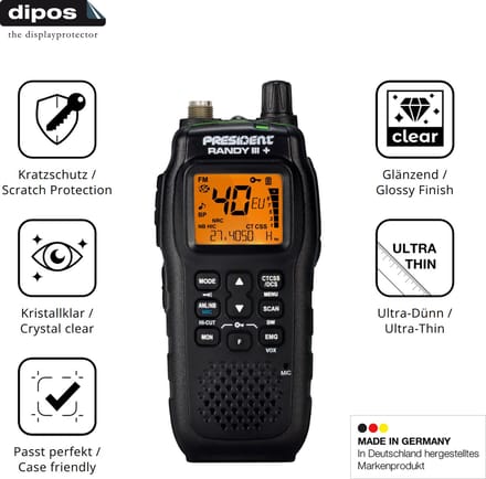 dipos – 4x Beschermfolie geschikt voor President Randy III+ | Krasbestendige & heldere Screenprotector Ultra-Thin