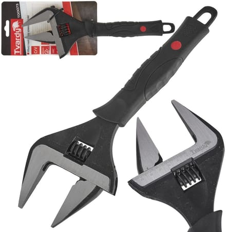 Tvardy Verstelbare moersleutel - extra brede bek - 0-60 mm - ergonomisch - CrV staal