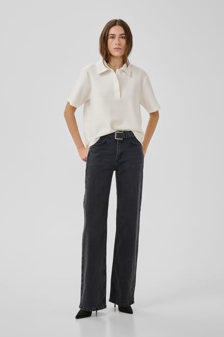 My Essential Wardrobe Mwhelle Polo Tee Tops & T-shirts Dames - Shirt - Wit - Maat S