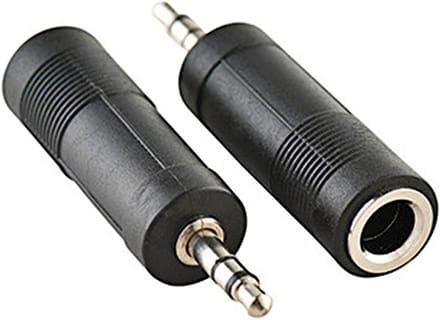 3.5mm naar 6.35mm audioadapter voor hoofdtelefoon en microfoon, 2-pack stereo jack converter voor optimale geluidskwaliteit