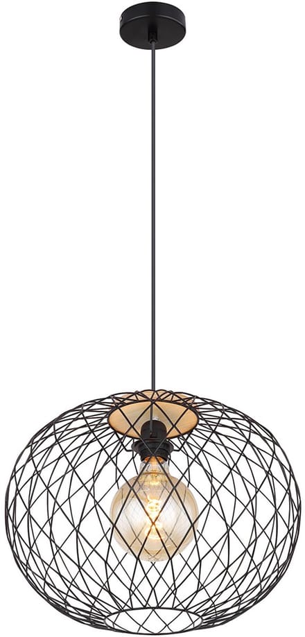 Globo - hanglamp - Lacky - zwart - metaal - Ø 40cm - E27 - 54039H