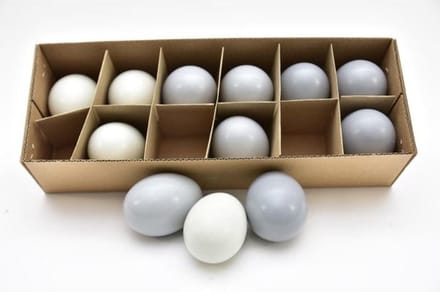 Paasartikelen - Kippeneieren Grijs Mix - 12 Stuks