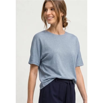 Shirt met overhangende schouders en glitterdetails