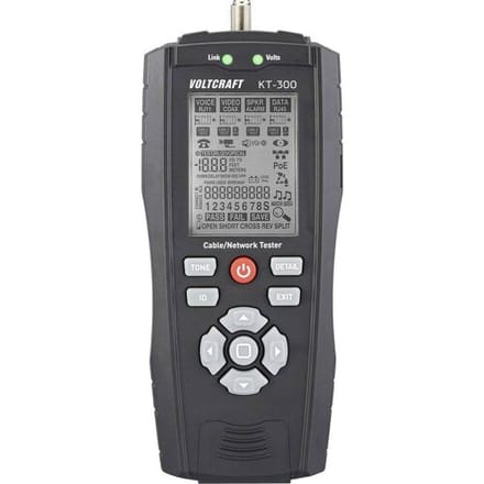 VOLTCRAFT VC-17497100 KT-300 Kabeltester Meetbereik: Telecommunicatie, Netwerk