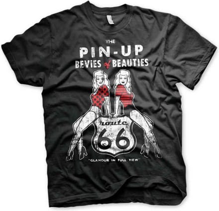 Route 66 Heren Tshirt -XL- Pin-Ups Zwart