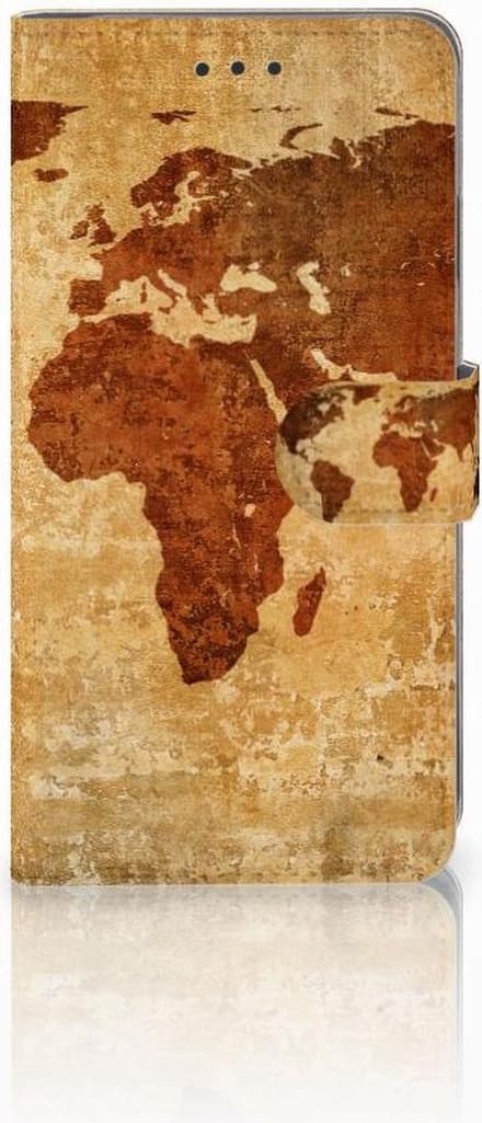 Apple iPhone Xs Max Flip Cover Wereldkaart