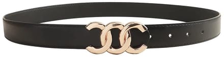 Triple Chain Riem - Zwart/Zilver | Riemmaat 95 cm | Kunstleer / Staal