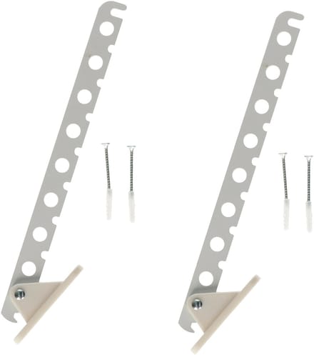 Bellatio Design Kledinghaak - 2x - inklapbaar - metaal - wit - 33 cm - kledinghanger
