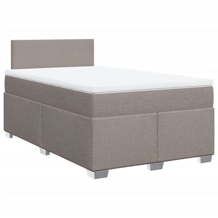vidaXL - Boxspring - met - matras - stof - taupe - 120x190 - cm