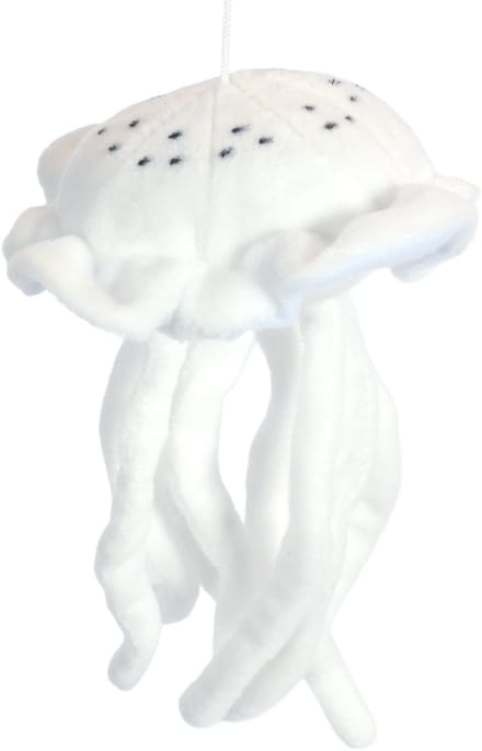 PIA Soft Toys - Pluche Knuffeldier - Witte kwal met zwarte stipjes - 12 cm