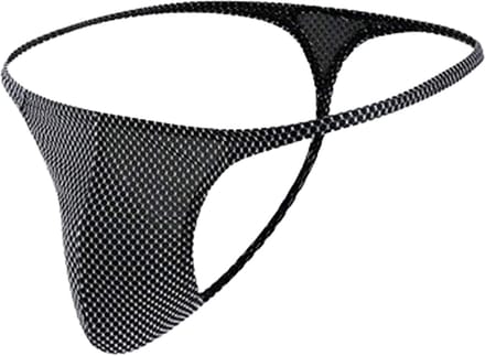 LekkerStout Heren String - Zwart/Wit - Sexy Herenondergoed | M | ( LS145 )