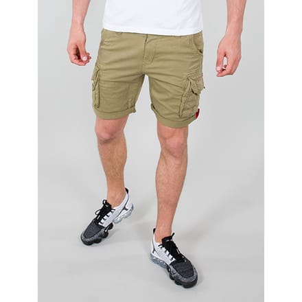 Heren Alpha Industries Crew Short in Olijf