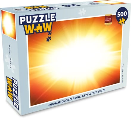 Puzzel Oranje gloed rond een witte flits - Legpuzzel - Puzzel 500 stukjes