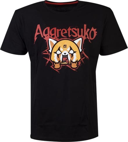 Aggretsuko Heren Tshirt -S- Trash Metal Zwart