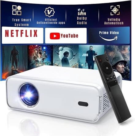 DYNA® Mini beamers - Projector - Mini beamer - Wit - 18cm x 9cm x 24cm