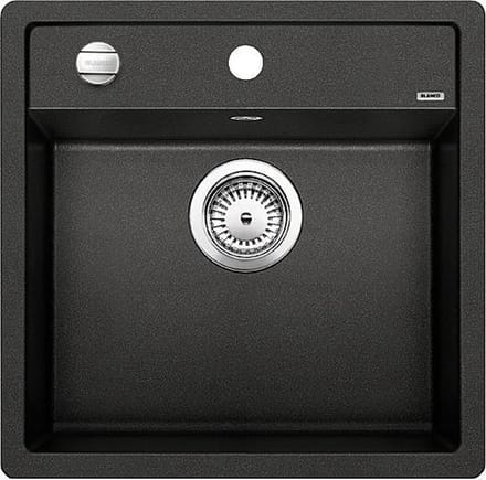 Spoelbak Blanco Dalago 5 vlakbouw zwart 518530. Draaiknopbediening.
