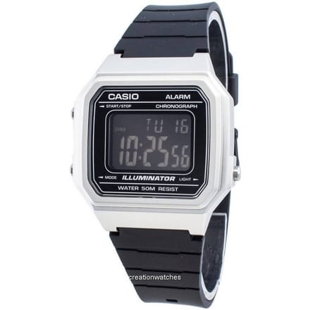Casio W-217HM-7BVDF Illuminator Digitaal Sporthorloge - Zilver & Zwart