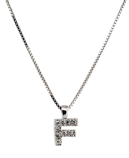 Orphelia Zilver Alphabet hanger met ketting 42 cm Zirconium