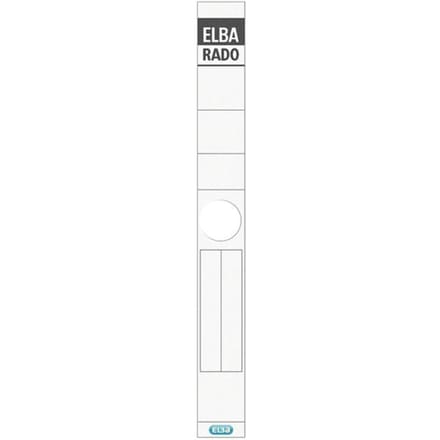 ELBA rugetiketten "ELBA RADO" - lang/smal, wit