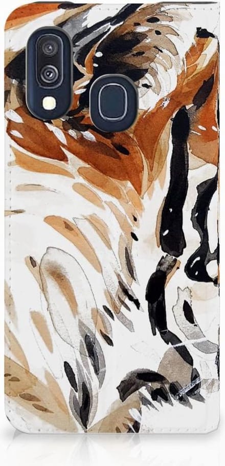 Bookcase Samsung Galaxy A40 Watercolor Tiger