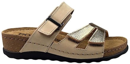 Rohde Klittenband Slipper Sleehak Beige Goud