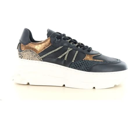 PS Poelman JANA Dames Sneakers - Zwart Met Combinatie - Maat 39