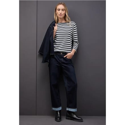 Gestreept boothals shirt
