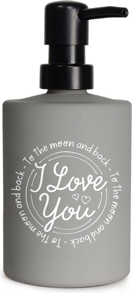 Creaties van hier - zeeppompje I love you met houten hartje - glas