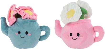 Knuffel Plant Pluche theepot met bloemen 18cm pluche speelgoed.