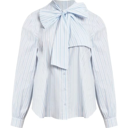 Gestreepte Blouse met Vlinderdas Dames Mat Fashion
