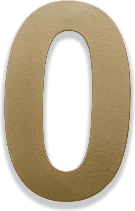 Xaptovi Huisnummer 0 Materiaal: RVS - Hoogte: 15cm - Kleur: Messing